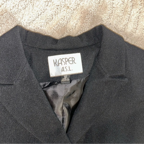 Kasper Black Long Coat and Pant Set - Picture 3 of 8